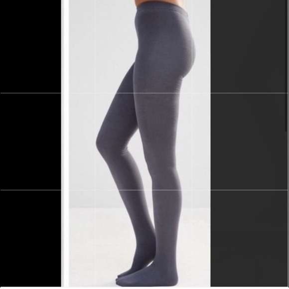 Plush Full Foot Tights Grey Size Large - Picture 1 of 7